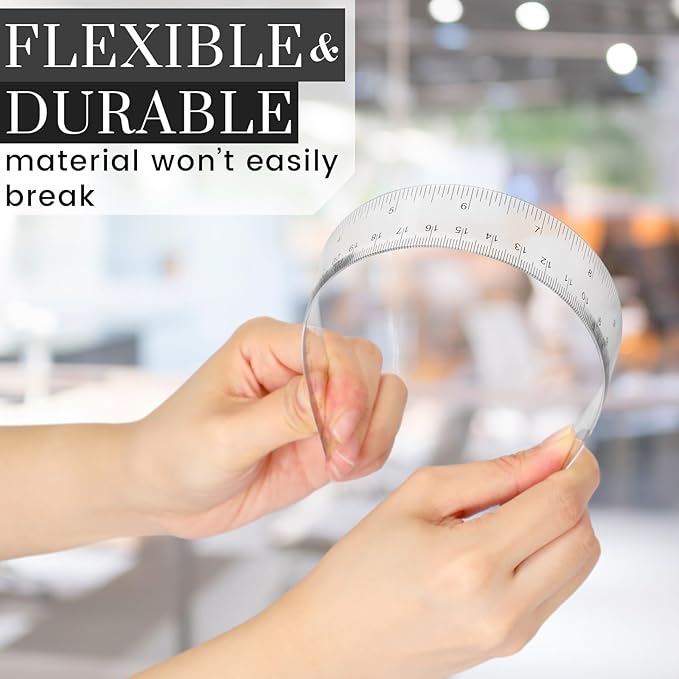 Fumete 300 Packs 12 Inch Back to School Clear Plastic Ruler Bulk with Inches and Centimeters Students Drafting Measuring Tool, Metric Rulers for Classroom Office Supplies