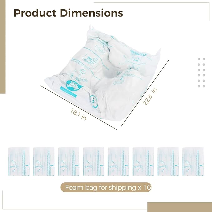 Foam Bags For Shipping 16 PCS 18×23 Inch, Handy Temperature-Activated Expanding Pouches, Instant Pack Quick Packaging - Protective Parcel Solution