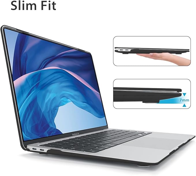 for MacBook Air 13 inch Case 2021 2020-2018 A2337 M1 A2179 A1932, Plastic Hard Shell Case&Keyboard Cover&Screen Protector&Webcam Cover Compatible with MacBook Air 13" Retina, Elegant Floral