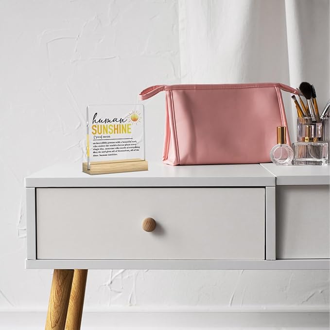 Office Decor for Women Coworker Gifts for Coworkers Sunshine Gifts for Women Leader Teacher Mentor, Human Sunshine Definition Motivational Acrylic Office Desk Decor