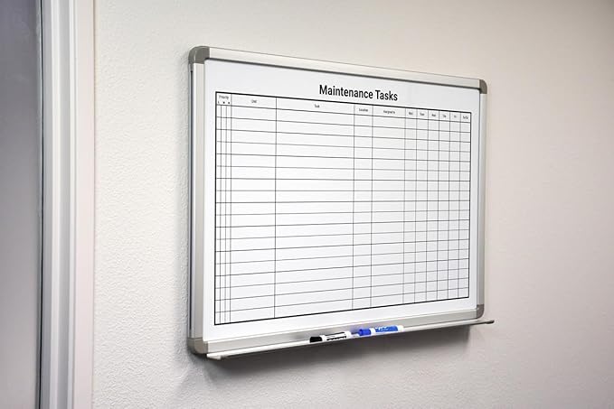 Maintenance Tasks Whiteboard 48" x 36"