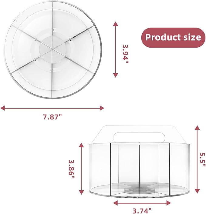 Absonic Acrylic Pen Holder Pencil Organizer, 360-Degree Rotating Pencil Holder, Crayon Organizers for Kids Marker Organizer Caddy Art Supply Kids Desk Organizers for Office Home School