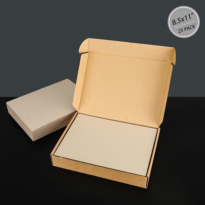 25 Pcs Book Board, Binder Board, Cover Board, Heavy Duty Chipboard for Book Binding, DIY Cardboard (Gray, 8.5 x 11 Inch 80PT)