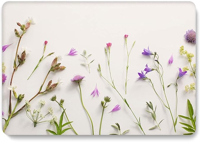 Laptop Case Compatible with MacBook Pro 13 inch with CD-ROM Model: A1278(Old Version 2012/2011/2010/2009/2008), Protective Plastic Hard Shell Case Cover & Keyboard Skin - Purple Flower