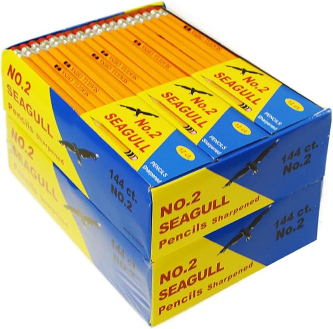 Seagull 288 PCS Pre-sharpened Pencils with Erasers, Bulk Graphite Pencils for Back to School Teacher Supplies, NO.2 Number 2 HB Pencils for Writing Drawing Sketching, Kids Party Favors