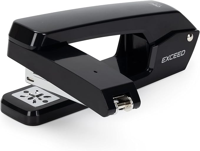 Deli Swing-Arm Swivel Stapler, 25 Sheet Capacity, 360 Degree Rotate Desktop Staplers for Booklet or Book Binding, Black