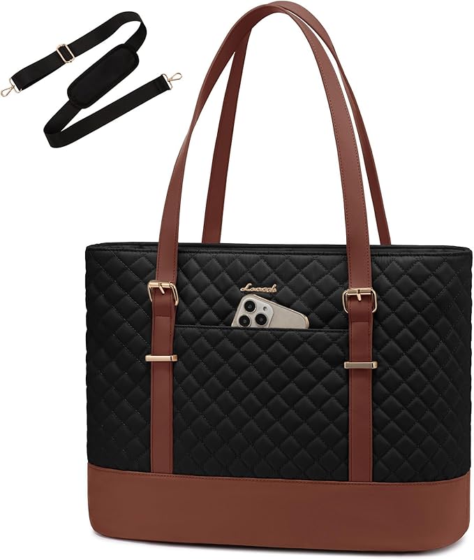 LOVEVOOK Laptop Bag for Women, 15.6 Inch Work Tote Computer Bag With Large Cup Holder, Lightweight Large Laptop Briefcase for Travel, Bussiness, Teacher
