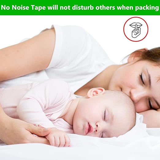 2-Pack No Noise Clear Packing Tape with Dispenser,2.7mil x 1.88" x 55Yds Heavy Duty Noiseless Packing Tape,Clear Packaging Tape for Shipping, Industrial Grade Moving Tape for Boxes COSIMIXO