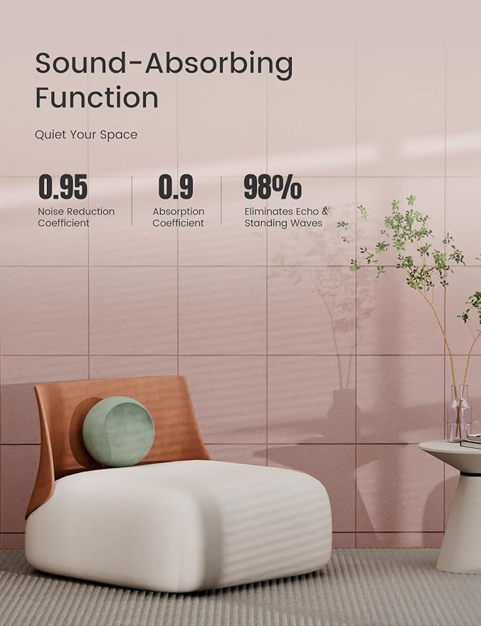 Bumusty Large Cork Board 36"x24" Alternative - 6 Pack Felt Wall Tiles with 40 Safe Removable Adhesive Tabs, 30 Pushpins, Cork Boards for Walls Pin Board Bulletin Board Office Decor (Pink)