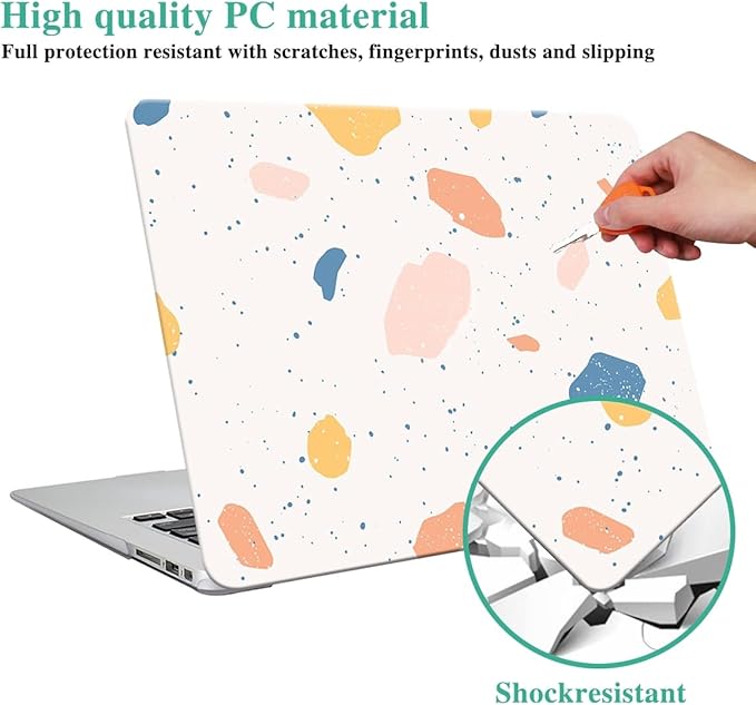 DTangLsm Compatible with MacBook Air 13 inch Case 2021 2020 2019 2018 Release A2337 M1 A2179 A1932, Plastic Hard Shell Protective Case & Keyboard Cover for Mac Air 13 M1 with Touch ID, Colorful Stones