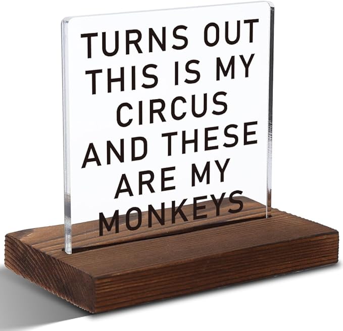 Sarcastic Office Gifts for Coworkers, Managers, Humorous Office Gifts for Coworkers, Managers, Silly Office Gifts for Women,Modern Acrylic Desk Plaque, 10 x 10 x 1.5 cm,XXD62