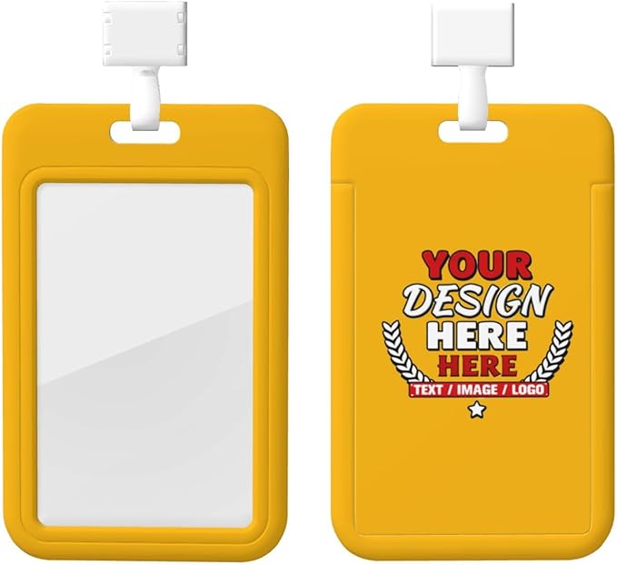 Custom Id Badge Holder Customizable Personalized Id Card with Photo Logo for Employee Work Office Staff Name Tag