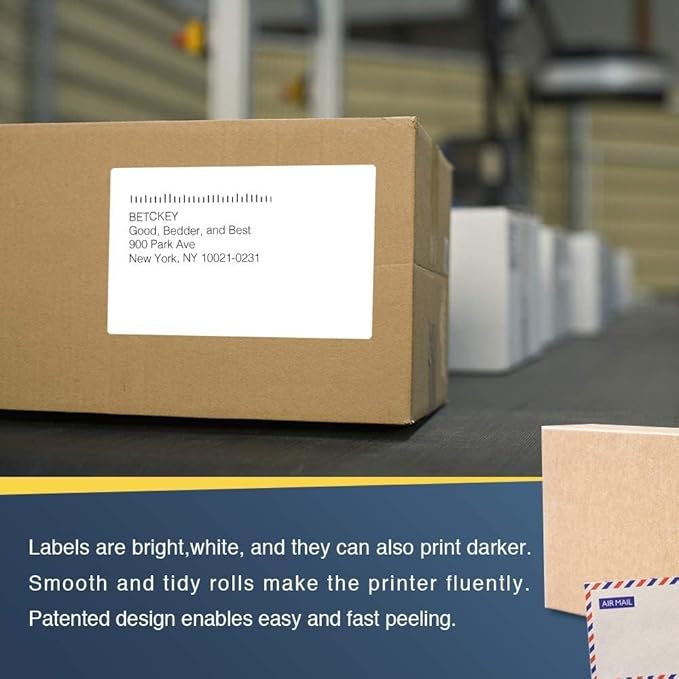 BETCKEY - Compatible Shipping Labels Replacement for Brother DK-1247 (4.07 in x 6.4 in), Use with Brother QL Label Printers [10 Rolls/1800 Labels]