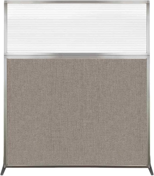 Versare Hush Screen Portable Room Divider | Workstation Wall Divider | Freestanding Privacy Hush Panels | Clear Fluted Windows | Fabric Office Divider Screen | Great for Room Separation