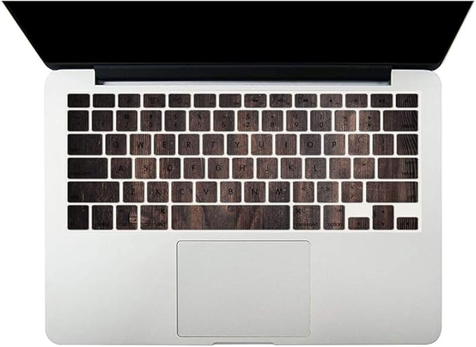 Bandless Case Compatible with MacBook Pro 13 inch 2020 2019 2018 2017 2016 Release A2338(M1) A2251 A2289 A2159 A1989 A1706 A1708, Plastic Hard Shell Cover & Keyboard Skin - Dark Wood Grain