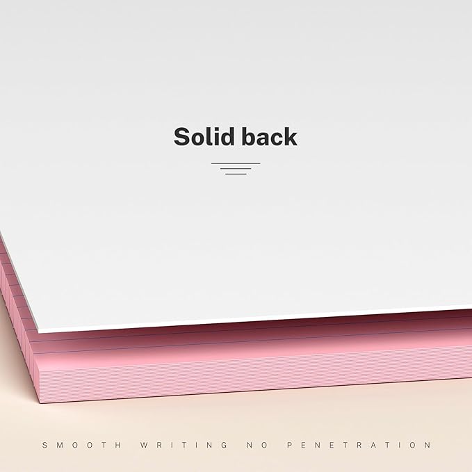 300 Sheets Pink Legal Pads 8.5 x 11 College Ruled Paper 6-Pack Note Pad Narrow Ruled 50 Sheets per Notepad Perforated Writing Pad Durable Sturdy Back 8x11 Pads of Paper