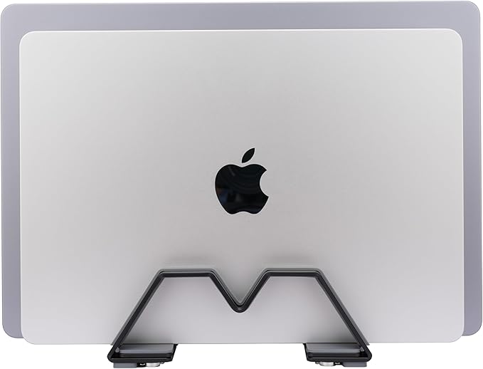 Adjustable Dual Vertical Laptop Stand - Supports 2 Devices Holder, Fit for All Laptops(10-30mm Thickness) - Fashion Design, Adjustable Width, Anti-Slip & Scratch-Resistant, Patented Design