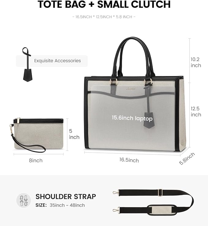 LOVEVOOK Laptop Tote Bag for Women, Office Work Bag Briefcase fit for 15.6 inch Laptop, Large Capacity Teacher Bag Handbag