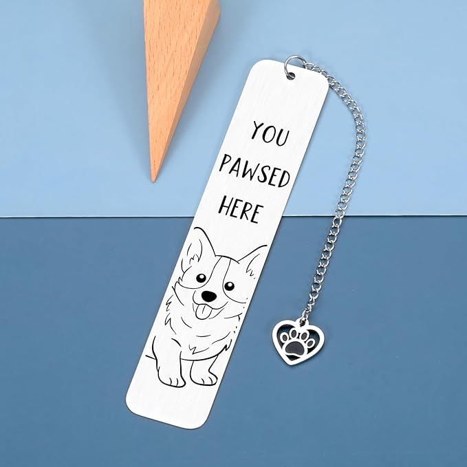 Corgi Dog Bookmark for Dog Lovers Gifts for Women, Corgi Gifts for Corgi Lovers, Dog Mom Gifts for Women, Cute Bookmarks Book Club Gifts for Readers Book Lovers Women, Book Marks for Reading Women Men