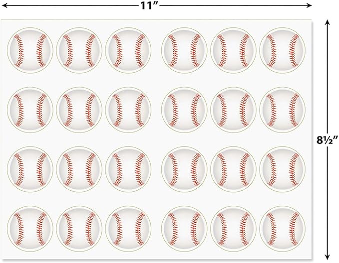 Baseball Personalized Diecut Return Address Labels- Set of 144, 1-1/2" x 1-1/2" Self-Adhesive, Flat-Sheet Labels, by Colorful Images