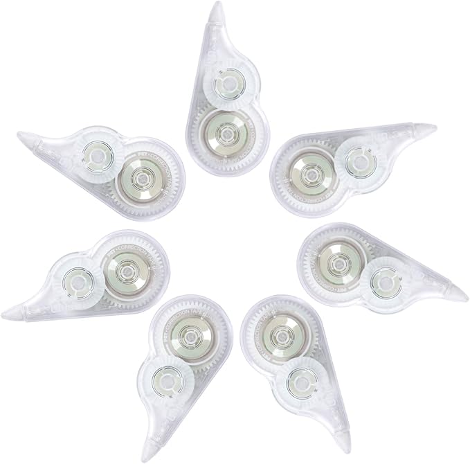 White Correction Tape, Fast Clean and Easy to Use Tear-Resistant Tape, For school Supplies, Office (12pack, 5M/196, Tape Width 0.2in)