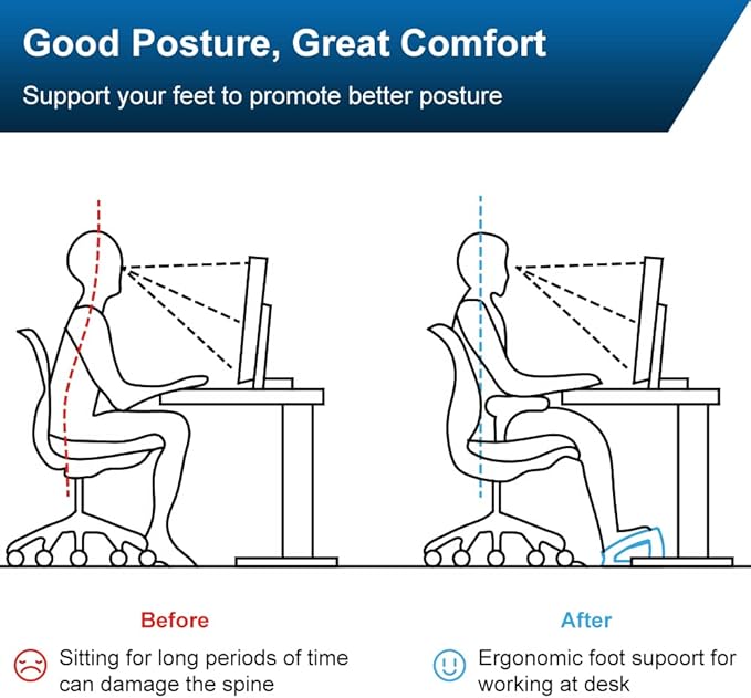 StrongTek Wood Ergonomic Footrest - 4-Angle Adjustable Foot Stool for Desk, Office Footrest, Anti-Slip Foot Stand for Under Desk, Enhances Posture, Promotes Blood Circulation, Easy Assembly (Espresso)