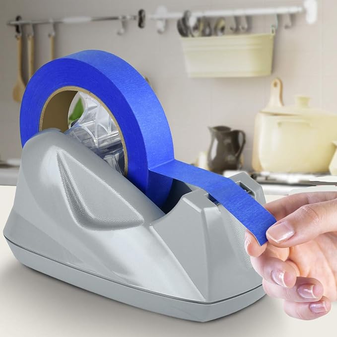 Acrimet Premium Desktop Tape Dispenser Jumbo, Plastic, Non-Skid Base (Heavy Duty) (Platinum Silver Color)