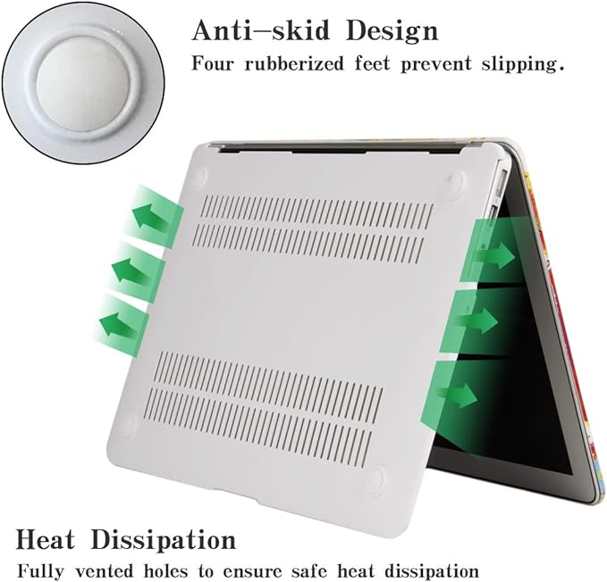 DTangLsm Compatible with MacBook Air 13 inch Case 2021 2020 2019 2018 Release A2337 M1 A2179 A1932, Plastic Hard Shell Protective Case & Keyboard Cover for Mac Air 13 M1 with Touch ID, Colorful Stones