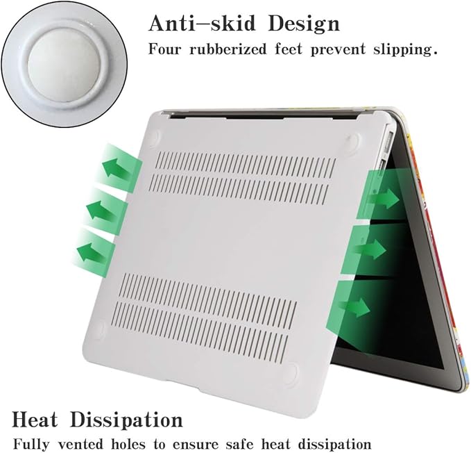 KEROM Compatible with MacBook Air 13 inch Case 2021 2020 2019 2018 Release M1 A2337 A2179 A1932, Protective Plastic Hard Shell Case & Keyboard Cover, Has Logo Cutout, Butterfly