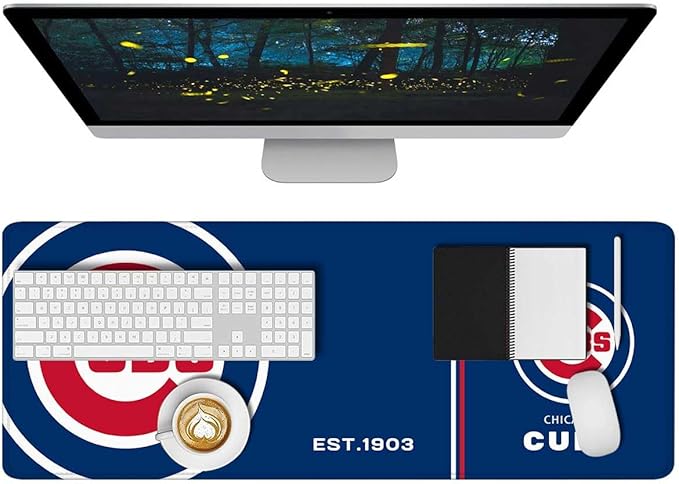Generic Baseball Mouse Pad Extended Large Gaming Desk Pad 31.5 x 11.8 Inch, XL Mousepad Topographic Mouse Pad with Anti-Slip Rubber Base for Chicago Home Office