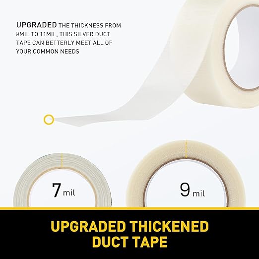 Lichamp 6 Rolls Clear Duct Tapes Heavy Duty, Waterproof No Residue Clear Duct Tape for Packaging Taping Sealing Repairing Tying, Thick & Wide Tape for DIY or Commercial Use, 2 Inches x 25 Yards