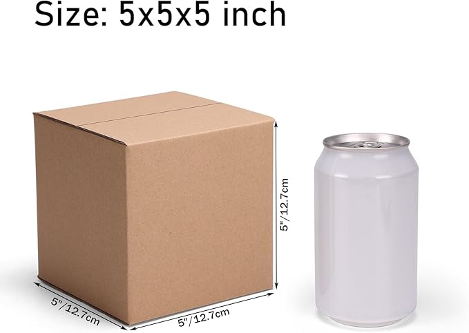 CRUGLA 40 Packs 5x5x5 Shipping Boxes for Small Business, Corrugated Cardboard Boxes Bulk for Shipping Packing Mailing
