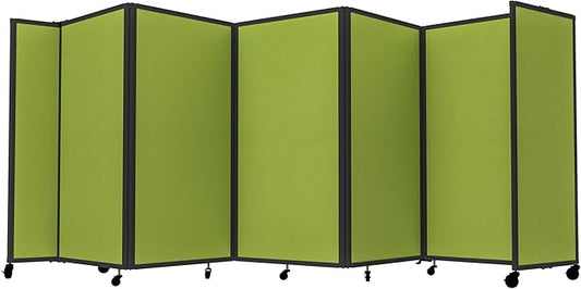 Versare Room Divider 360 Portable Wall Partition | Folding Panels | Large Freestanding Divider | Locking Wheels | Temporary Room Separator