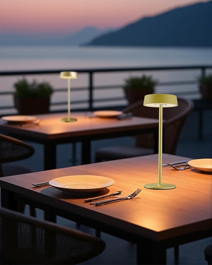 Cordless Lamp, Outdoor Waterproof, Dimmable Touch Control 3 Color Temperature, Battery Operated Portable, RGB, LED Memory Function, Rechargeable Table Lmap, Desk Lamp, Patio Dinning Restaurant Kitchen