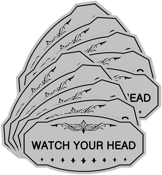 Signs ByLITA Victorian Watch Your Head Sign (Lt Gray) - Medium 10 Pack