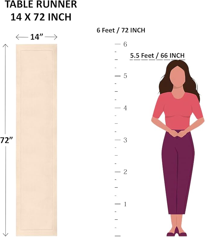 Solino Home Linen Table Runner 72 Inches Long - 100% Pure Linen Peach Table Runner 14 x 72 Inch - Fete