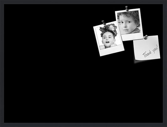 PinPix 40x30 Inch Cork Bulletin Board. This Decorative Framed Pin Board Comes with Solid Black Design and a Satin Black Frame. Ideal for Home Office Decor or Message Board (PinPix-622)