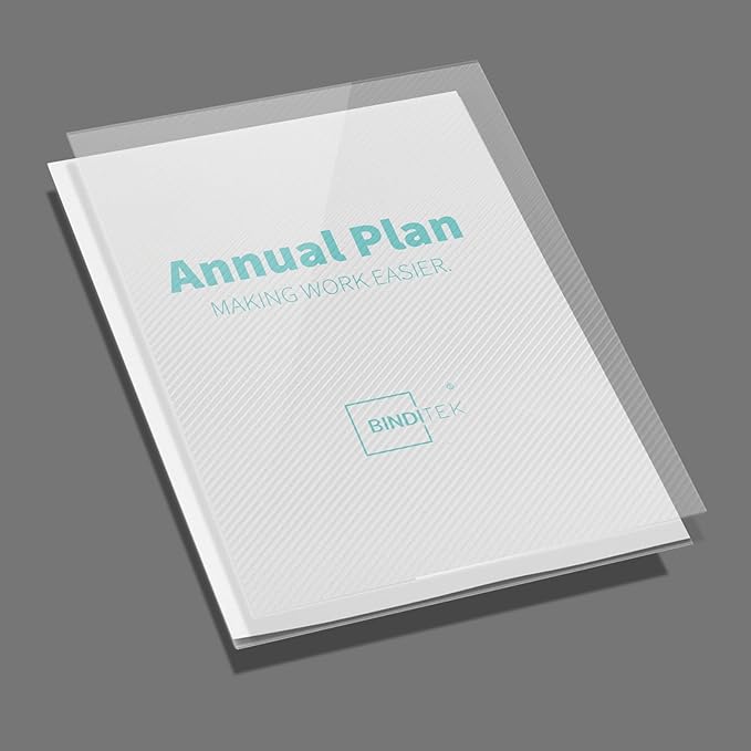 Binditek 15 Pack 16 Mil Heavyweight Binding Presentation Covers, Polycovers with Lined Pattern, 8-1/2 x 11",Letter Size, Square Corners, Un-Punched, Office Supplies