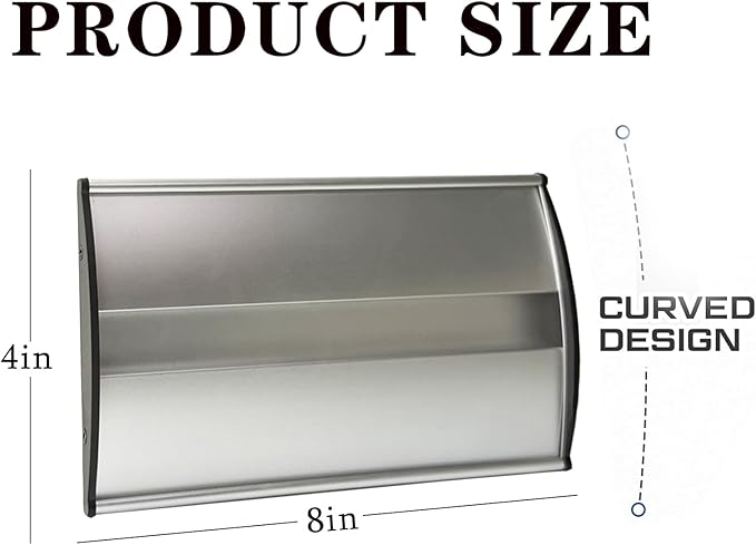 Set of 5 Curved Name Plate Holder 8" x 4" Wall Mount Office Business Door Sign Holder Aluminum Sturdy Office Sign Frame with Adhesive Tape Film for Business Cubicle Custom Display - Silver