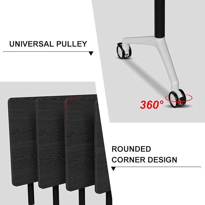 Conference Room Table with Flip-Top Design for Dynamic Meetings, Business Table Computer Desk with Heavy-Duty Frame,Foldable Seminar Meeting Tables for Home Office (4, F, 70.8IN)