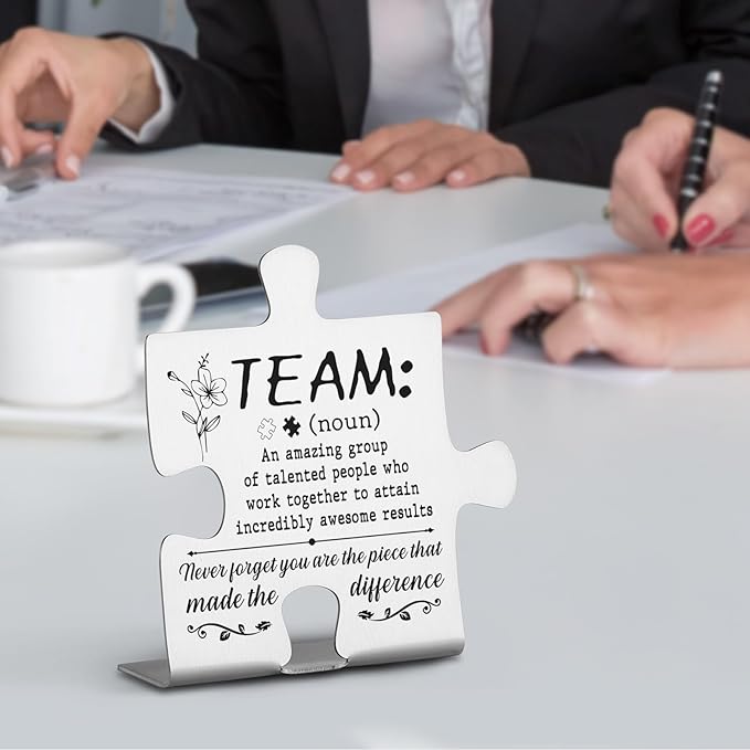Team Gifts for Employees, Colleagues, Appreciated Coworker Gift, Thank You Coworkers Gift for Women Men, Teamwork Quotes Motivational Quotes for Office Home Decorative Signs Plaques WDD6