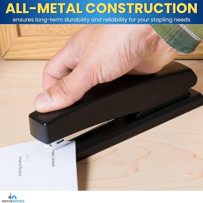 1InTheOffice Office Stapler for Desk, Heavy Duty Desk Stapler, Black, 20 Sheets Capacity,2 Pack