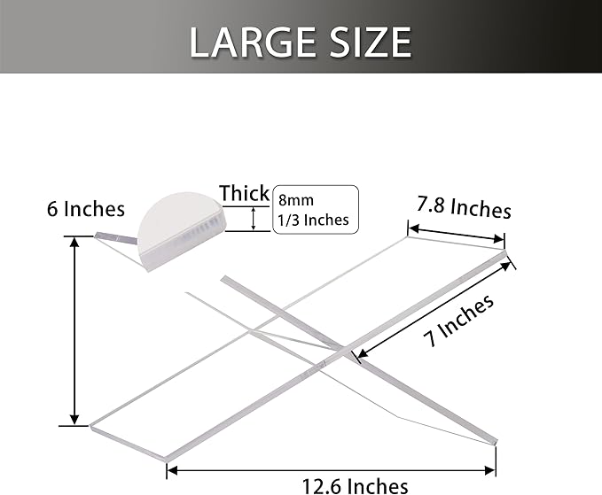 Large Clear Acrylic Book Stand - Perfect for Displaying Open Books on Your Coffee Table - Ideal for Bibles, Cookbooks, Magazines, Each with a Lucite Paperweight