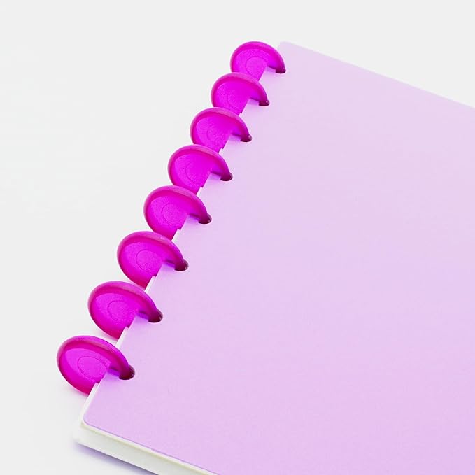 100pcs Discbound Notebook Discs DIY Planner Accessoriesfits for Tul,Levenger,Arc,Happy Planner,Talia(Transparent Purple,1.5inch/38mm)