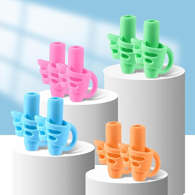 SANNIX 8 Pack Pencil Kids Grips for Kids Handwriting, Pencil Holder Grip Posture Correction Training Pen Writing Aid Tool for Kid Preschools PKidsosture Correction Training Elementary Teaching Tools