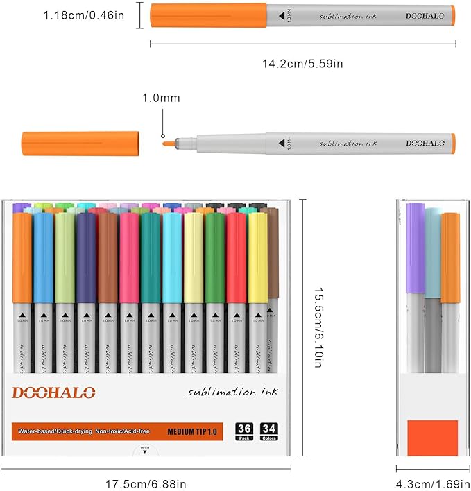 DOOHALO Sublimation Markers Infusible Pens Compatible with Cricut Maker 3/Maker/Explore 3/Air 2/Air 1.0 Tips Sublimation Ink Pens for Mug Press Easy Pressing