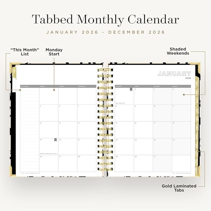 Day Designer 2026 Weekly Planner – Premium Planner for Stylish Organization. Combines Weekly & Monthly Calendars, Daily Schedule, Notes Pages, Goal Setting, Stickers, Pocket & More. Elegant Laminated Cover with Gold Accents (Painted Leopard Design - 2026)