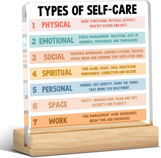 Therapy Office Decor, Mental Health Office Desk Decor, Anxiety Relief Mental Health Gifts, Gifts for Women Psychologist Therapist School Counselor, Halloween Christmas Gift Self Care Acrylic Sign