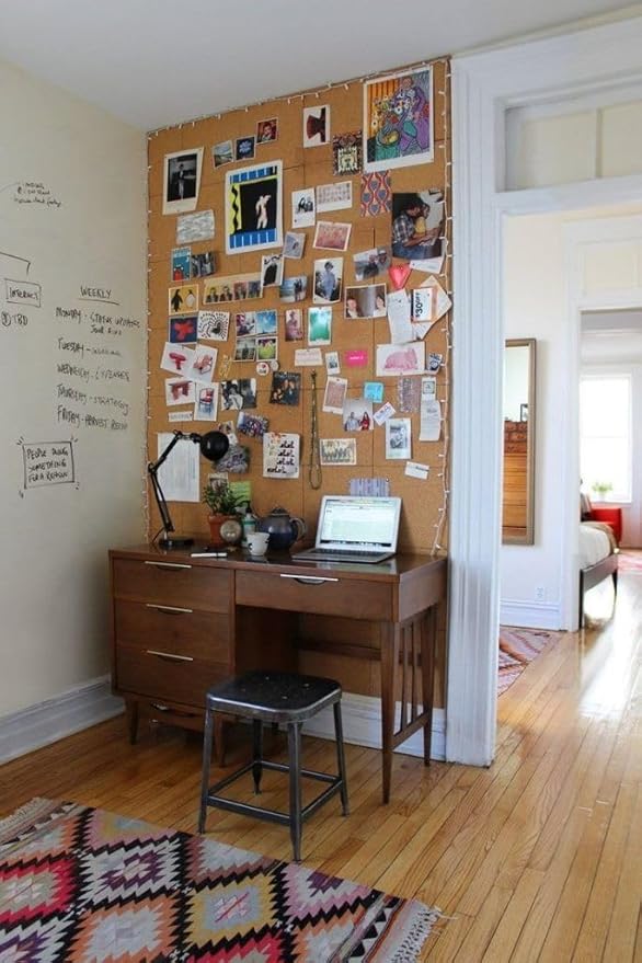 Manton Cork Premium Cork Roll - 4' x 11' x 1/2", 100% Natural Facing Grade Material for Bulletin Boards, Decorative Photo and Message Push Pin Displays - Perfect for Home, School, and Office