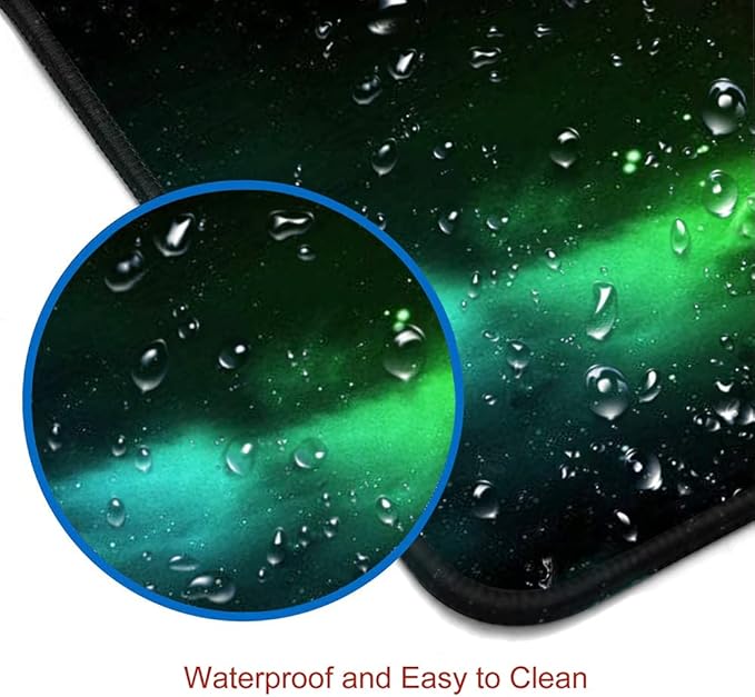 Mouse Pad Gaming, Large Mouse Pads for Desk, Keyboard Mouse Mat Desk Pad, Non-Slip Rubber Base with Stitched Edges Mousepad, 31.5x11.8in Colorful Galaxy